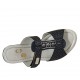 Sabot aperto da donna con velcro e accessorio in camoscio stampato blu zeppa 5 - Misure disponibili: 42, 43