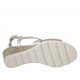 Sandalo da donna con cinturino incrociato in camoscio stampato e pelle laminata argento zeppa 5 - Misure disponibili: 42