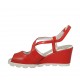 Sandalo da donna con cinturino incrociato in pelle rossa zeppa 6 - Misure disponibili: 42, 43, 44, 45
