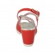 Sandale pour femmes en cuir rouge avec courroie croisé talon compensé 6 - Pointures disponibles:  42, 43