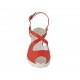 Sandalo da donna con cinturino incrociato in pelle rossa zeppa 6 - Misure disponibili: 42, 43, 44, 45