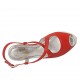 Sandalo da donna con cinturino incrociato in pelle rossa zeppa 6 - Misure disponibili: 42, 43, 44, 45
