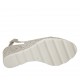 Sandalo da donna in camoscio stampato laminato argento zeppa 6 - Misure disponibili: 42