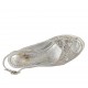 Sandalo da donna in camoscio stampato laminato argento zeppa 6 - Misure disponibili: 42