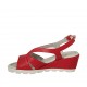Sandalo da donna in pelle rossa zeppa 5 - Misure disponibili: 42, 45