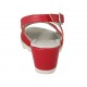 Sandalo da donna in pelle rossa zeppa 5 - Misure disponibili: 42, 45