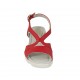 Sandale pour femmes en cuir rouge avec talon compensé 5 - Pointures disponibles:  42