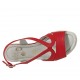 Sandalo da donna in pelle rossa zeppa 5 - Misure disponibili: 42, 45