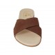 Sabot da donna in nabuk marrone tacco 1 - Misure disponibili: 42, 43, 46