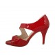Zapato abierto para mujer en charol rojo tacon 9 - Tallas disponibles:  45, 46