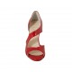 Zapato abierto para mujer en charol rojo tacon 9 - Tallas disponibles:  45, 46