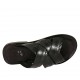 Chanclas para hombres en piel y piel estampada negra - Tallas disponibles:  36, 37, 38, 46, 47, 49