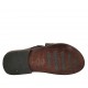 Men's slipper in dark brown leather and printed leather - Available sizes:  37, 38, 46, 47, 48, 49, 50
