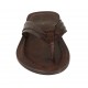 Men's flip-flop slipper in dark brown leather and printed leather - Available sizes:  37, 38, 46, 47, 48, 49, 50