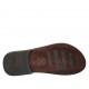 Men's flip-flop slipper in dark brown leather and printed leather - Available sizes:  37, 38, 46, 47, 48, 49, 50