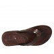 Chanclas de dedo para hombres en piel y piel estampada marron oscuro - Tallas disponibles:  37, 38, 46, 47, 48, 49, 50