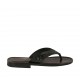 Chanclas de dedo para hombres en piel y piel estampada negra - Tallas disponibles:  36, 37, 38, 46, 47, 48, 49