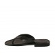 Chanclas de dedo para hombres en piel y piel estampada negra - Tallas disponibles:  36, 37, 38, 46, 47, 48, 49
