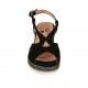 Sandalo da donna in camoscio nero e tessuto laminato argento con plateau e zeppa 6 - Misure disponibili: 42, 43, 45