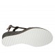 Sandalo da donna in camoscio nero e tessuto laminato argento con plateau e zeppa 6 - Misure disponibili: 42, 43, 45