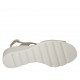 Sandalo da donna con elastici in camoscio grigio e pelle laminata argento zeppa 4 - Misure disponibili: 42, 44, 45