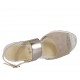 Sandalo da donna con elastici in camoscio grigio e pelle laminata argento zeppa 4 - Misure disponibili: 42, 44, 45