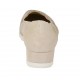 Chaussure fermeé pour femmes avec elastiques en daim perforé beige et cuir imprimé multicouleur talon compensé 3 - Pointures disponibles:  44