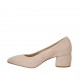 Escarpin à bout pointu pour femmes en daim rose poudre talon 5 - Pointures disponibles:  32