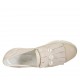 Chaussure fermée pour femmes avec franges, elastiques et perles en daim et cuir rose talon compensé 3 - Pointures disponibles:  44, 45