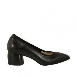 Escarpin pour femmes en cuir noir talon 5 - Pointures disponibles:  32