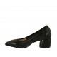 Woman's pump in black leather heel 5 - Available sizes:  32