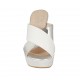 Mule ouvert pour femmes en cuir verni argent et imprimé blanc avec plateforme et talon 9 - Pointures disponibles:  43