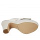 Mule ouvert pour femmes en cuir verni argent et imprimé blanc avec plateforme et talon 9 - Pointures disponibles:  43