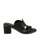 Mule pour femmes en cuir noir talon 6 - Pointures disponibles:  43