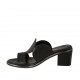Mule pour femmes en cuir noir talon 6 - Pointures disponibles:  43