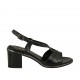 Sandalo da donna in vernice nera tacco 6 - Misure disponibili: 42, 43