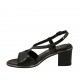 Sandalo da donna in vernice nera tacco 6 - Misure disponibili: 42, 43