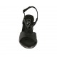 Sandale pour femmes en cuir verni noir talon 6 - Pointures disponibles:  42, 43