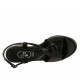 Sandalo da donna in vernice nera tacco 6 - Misure disponibili: 42, 43
