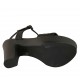 Sandalia para mujer en piel negra y imprimida gris con cinturon, plataforma y tacon 11 - Tallas disponibles:  43