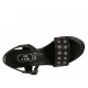 Sandale pour femmes en cuir noir et cuir imprimé gris avec courroie, plateforme et talon 11 - Pointures disponibles:  43
