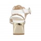 Woman's sandal in white pierced leather heel 5 - Available sizes:  32