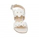 Woman's sandal in white pierced leather heel 5 - Available sizes:  32