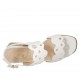 Woman's sandal in white pierced leather heel 5 - Available sizes:  32
