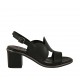 Sandalo da donna in pelle nera tacco 6 - Misure disponibili: 31, 32, 42, 44
