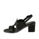 Sandalo da donna in pelle nera tacco 6 - Misure disponibili: 31, 32, 42, 44