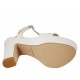 Sandale pour femmes en cuir blanc et cuir imprimé argent avec courroie, plateforme et talon 11 - Pointures disponibles:  42, 43, 44