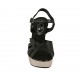 Sandalo da donna con cinturino e plateau in pelle nera e camoscio beige tacco 9 - Misure disponibili: 31, 42, 43