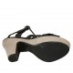 Sandalo da donna con cinturino e plateau in pelle nera e camoscio beige tacco 9 - Misure disponibili: 31, 42, 43