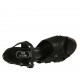 Sandalo da donna con cinturino e plateau in pelle nera e camoscio beige tacco 9 - Misure disponibili: 31, 42, 43